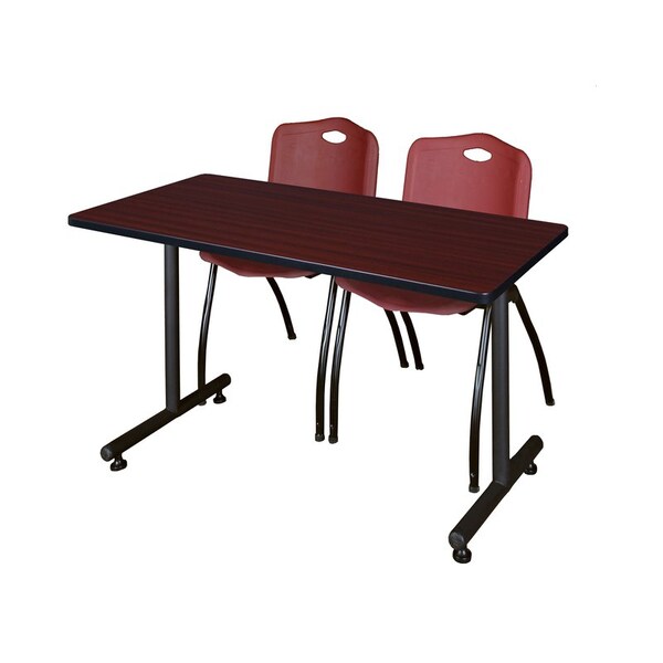 Kobe Rectangle Tables > Training Tables > Kobe Training Table & Chair Sets, 48 W, 24 L, 29 H, Mahogany MKTRCT4824MH47BY - main